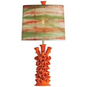   Home Cassidy Orange Porcelain Tie Dye Table Lamp