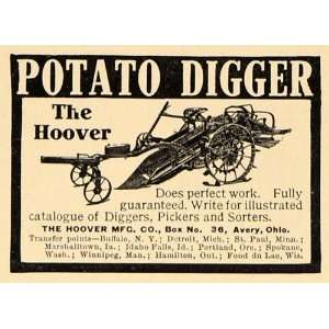 1910 Ad Hoover Potato Diggers Pickers Sorters Guarantee 