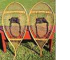 Antique HURON INDIAN SNOWSHOES 38x17 VERY OLD FINE WEAVE