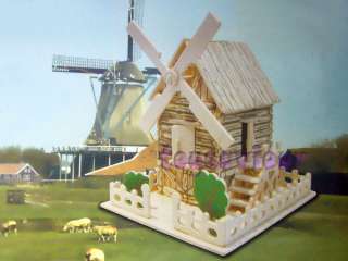 Woodcraft Construction Kit Wood Model Country Windmill  