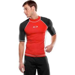   Mens Short Sleeve Swimming Shirt   Red Line / Medium Automotive