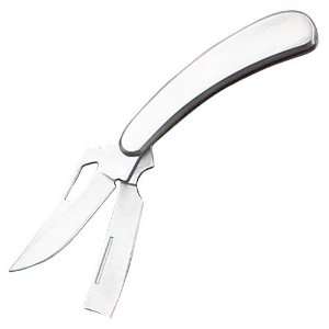  Combination Folding Knife Razor Silver Medium Sports 