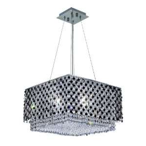  JT/RC Moda 9 Inch High 4 Light Chandelier, Chrome Finish with Jet 