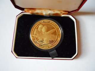 Excellent condition, cased, sterling silver Gilt, commemorative medal 