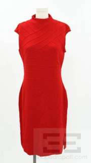 St. John Collection Red Seamed Sleeveless Dress Size 8  