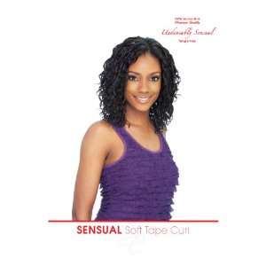   Sensual 8 Soft Tape Curl 100% Real Human Hair #1 (Jet Black) Beauty