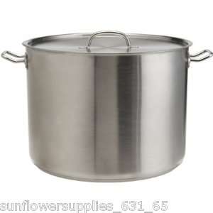 32 QT STAINLESS SS BREW KETTLE W COVER POT HOMEBREW BEER QUART STEEL 