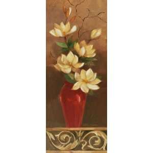    Albena Hristova   Magnolias In Red Vase Canvas