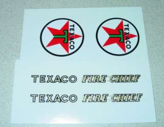 Buddy L Texaco Fire Chief Fire Truck Stickers BL 097  