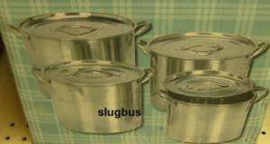 PIECE STAINLESS STEEL STOCK POT SET LIDS LARGE NEW  