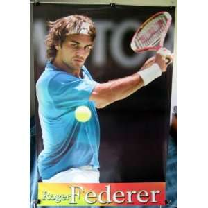 Roger Federer Playing Tennis POSTER Vert Now out of print 22.5 X 34 