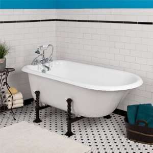  68 Cast Iron Roll Top Clawfoot Tub with Gothic Feet (With 