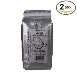 La Crema Coffee Viennese Roast Colombian, 12 Ounce Packages (Pack of 2 
