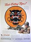   OLDSMOBILE   ARMY TANK DESTROYER FORCES Tank Eating Tiger PRINT AD