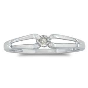   Solitaire Promise Ring set in Sterling Silver .07ct (Sizes 4 to 9