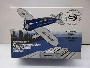 DENVER INT AIRPORT AIRPLANE BANK DIECAST LIMITED EDTION  