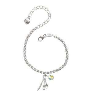  Fork, Knife and Spoon Silver Plated Brass Charm Bracelet 
