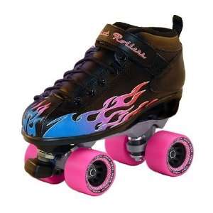  Pink Flame Rocket Roller quad speed skate   Size 1