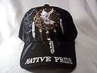 NATIVE PRIDE BALL CAP HAT IN BLACK W/ DREAM CATCHER & BIRD NEW NWT 