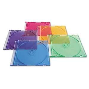  New CD/DVD Slim Cases 5 Assorted Jewel Colors 50/Pc Case 