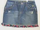   sz 12 Girls Jean Skirt built in shorts under/ distressed ruffle edge