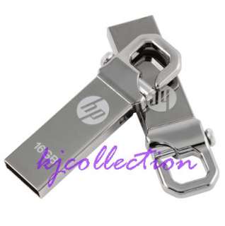 HP 16G 16GB USB Flash Drive KeyChain Lock Metal v250w  