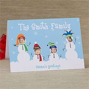  Personalized Photo Snowman Family Christmas Cards   4 