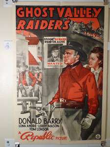 1940 GHOST VALLEY RAIDERS 1SHT   EXC. COND. WESTERN  