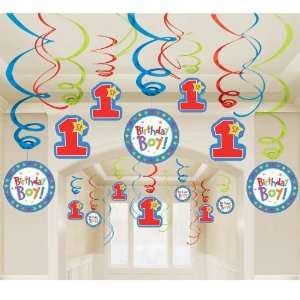   derful Birthday Boy Mega Value Pack Swirl Decorations 