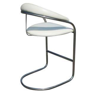   tubular frame upholstery white vinyl upholstered seat back 5 stools