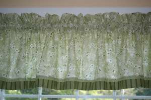   Floral Toile Valance 17 X 81 Can Alter Curtain Window Treatment