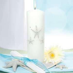  White Beach Unity Candle & Taper Set