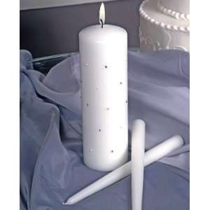    White Starlight Unity Candle & Taper Set