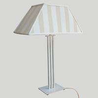 Vintage Rectangular White Wrought Iron Table Lamp  