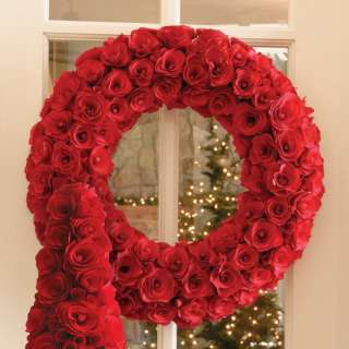 Brookstone 16 Rose Wood Curl Wreath   Red  