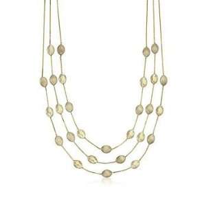    14kt Yellow Gold Three Strand Pebble Necklace. 17 Jewelry