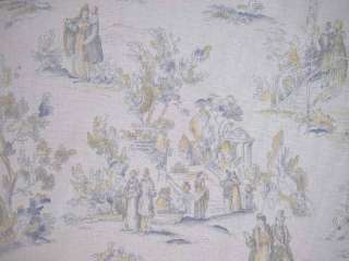   Yellow Traditional 100% Cotton Toile Drapery Upholstery Fabric  