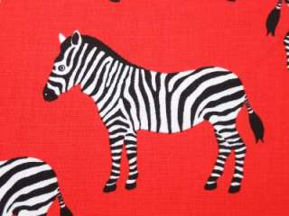 Menagerie Zebra Red Elissa Hudson Robert Kaufman Fabric Yard  