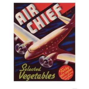  Air Chief Vegetable Label   Salinas, CA Giclee Poster 