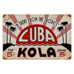 Cuba Kola Motorcycle Vintage Metal Sign   Victory Vintage Signs 