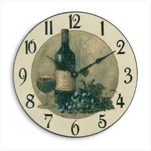  Wine And Grapes Wall Clock