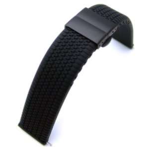   Strap on Deployment Clasp for Sport Watch PVD Black B 