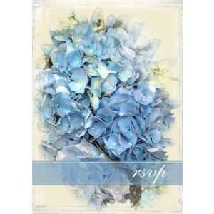  Blue Hydrangea Flower Wedding Response Card Announcements 