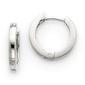  14k White Gold Huggie Hinged Hoop Earrings Jewelry