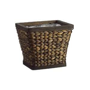  11.5Wx10H Square Wicker Planter w/Liner Brown Green (Pack 