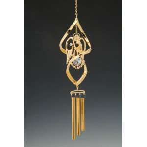   Gold Plated Swarovski Crystal Wind Chime Ornament