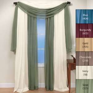  Sheer 2 Panel Set with Scarf 60x84