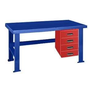  Big Blue Work Bench With Alpha Drawers On The Right Side 